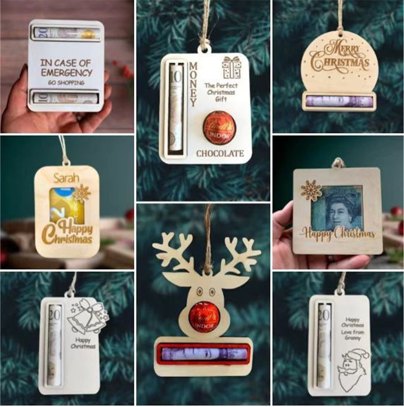 Pendentif portefeuille en bois décoration de Noël
