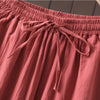 Pantalon large rétro décontracté en coton et lin