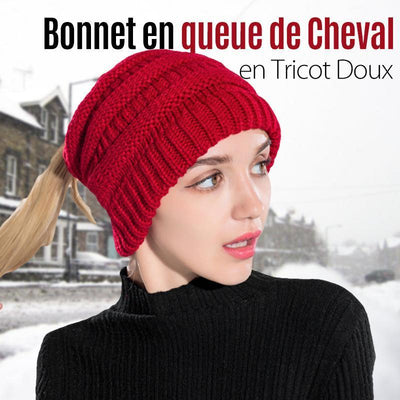 Bonnet en queue de Cheval en Tricot Doux