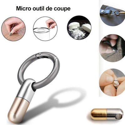 Multifonctionnel Microcapsule Outil de Coupe Porte-clé Ornement