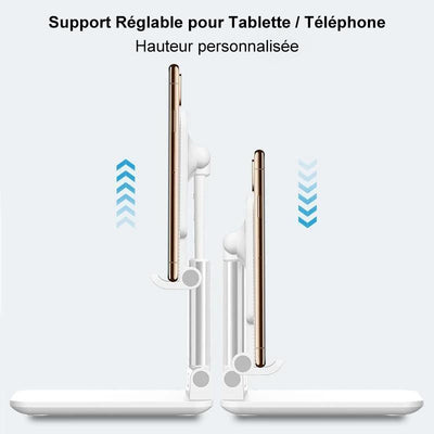 Support de Tablette/Téléphone Portable Réglable Ergonomique Pliable