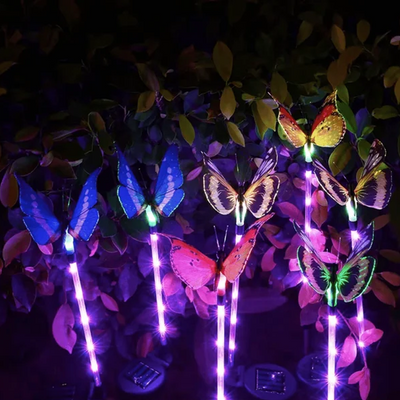 Décor de lumières de papillon de jardin solaire extérieur