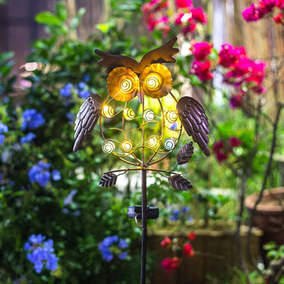 Lampe De Jardin Décorative Hibou Solaire